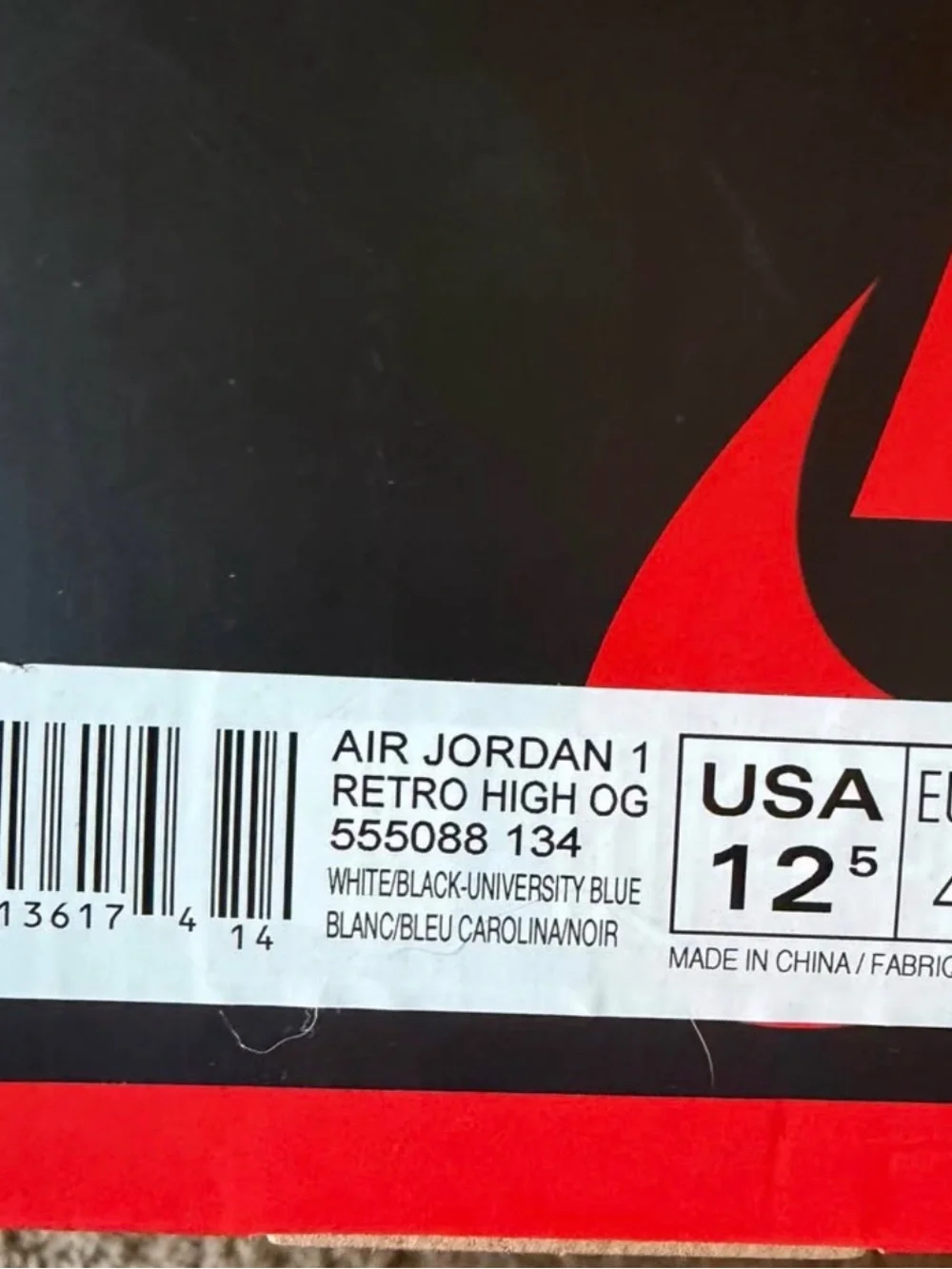 Jordan Men’s High-Top Sneakers in White and Light Blue